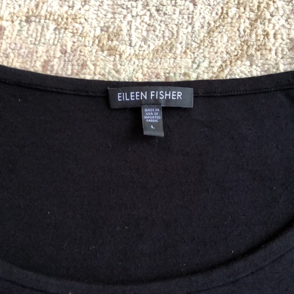 Eileen Fisher Black High front Low Back Sleeveless Butterfly Blouse Size L - Picture 2 of 16